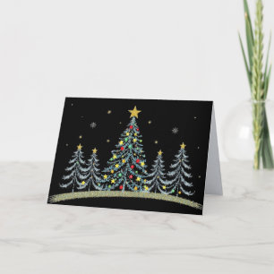 Cartão de Natal Árvores Decoradas Bonito
