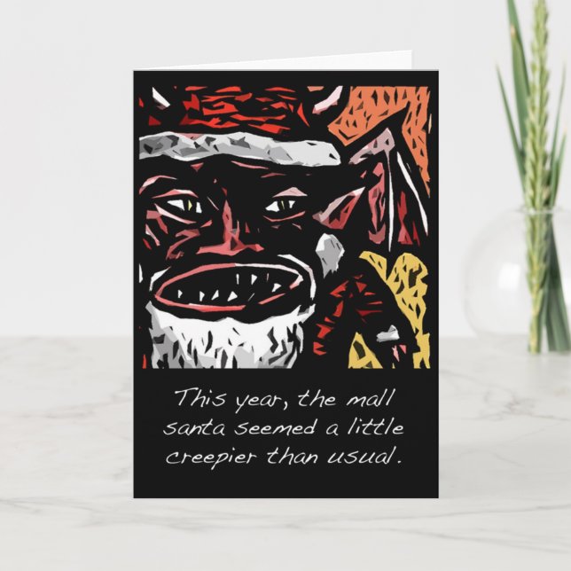 Cartão de Natal assustador do papai noel da (Frente)
