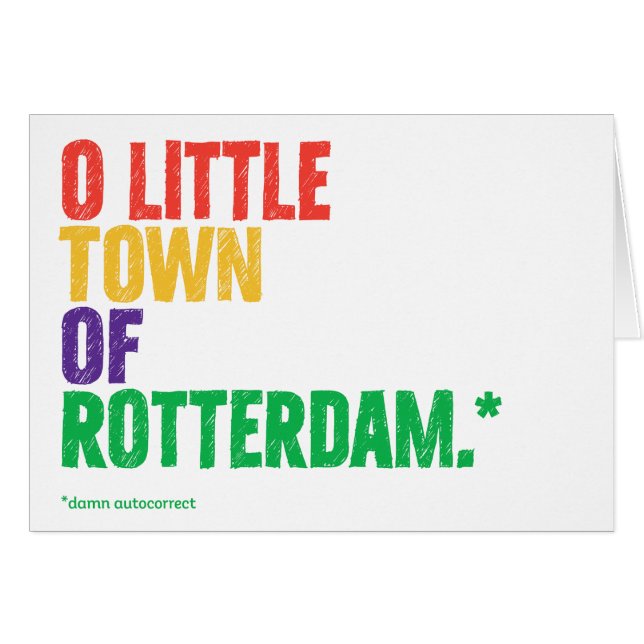 Cartão de Natal Autocorreto Funny "Rotterdam" (Frente Horizontal)