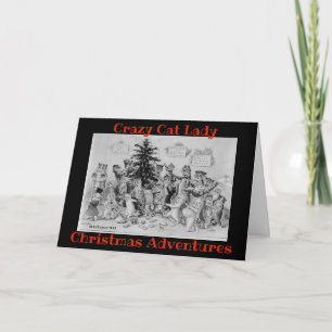 Cartão de Natal Aventuras da Louca Senhora dos Gat