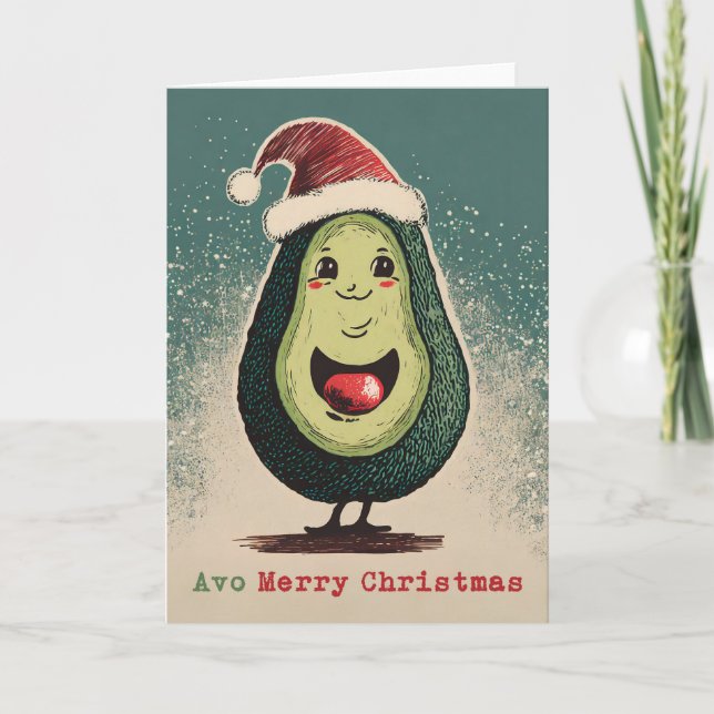 Cartão de Natal Avocado (Frente)