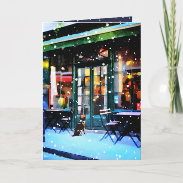 Cartão de Natal Beagle Personalizável (Frente)