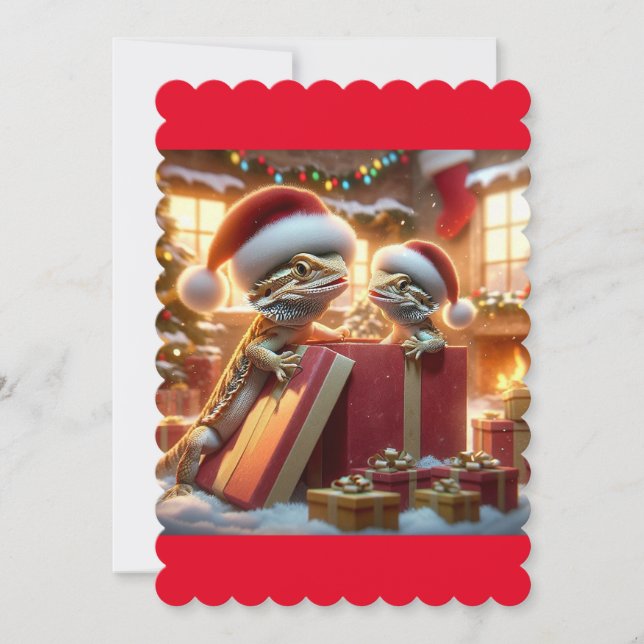 Cartão de Natal Beardie (Frente)