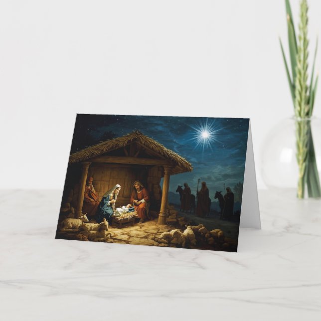 Cartão de Natal Bebê Jesus Série #1 (Frente)