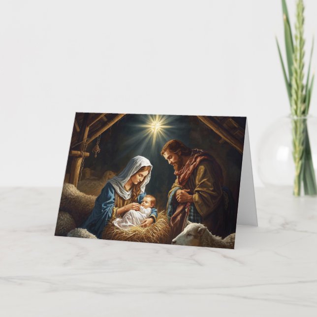 Cartão de Natal Bebê Jesus Série #2 (Frente)