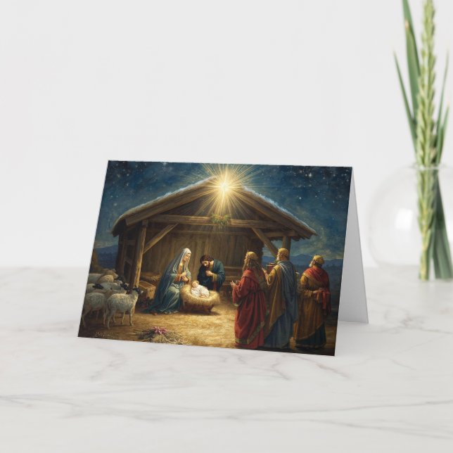 Cartão de Natal Bebê Jesus Série #4 (Frente)