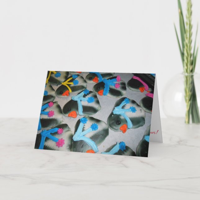 Cartão de Natal "Biscoitos do Pinguim" #2 (Frente)