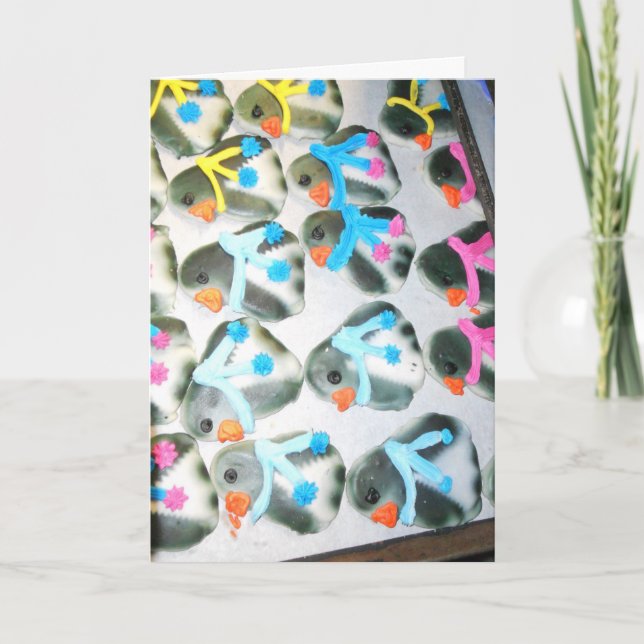 Cartão de Natal "Biscoitos Pinguins" #3 (Frente)