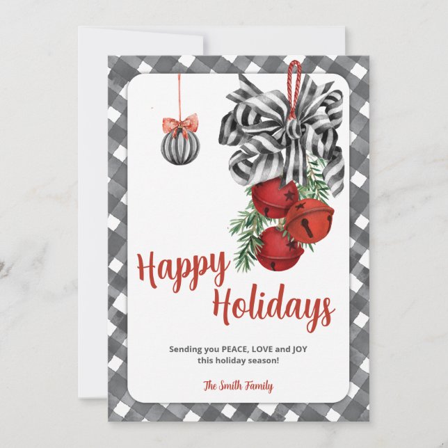 Cartão de Natal Black and White Noël (Frente)