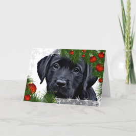 Cartão de Natal Black Lab - Cachorro Bonito Labrad