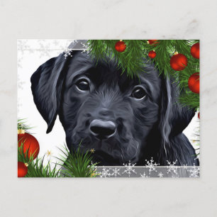 Cartão de Natal Black Lab - Cachorro Bonito Labrad