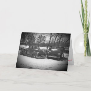 Cartão de Natal "Black & White Oxford Mill Trucks