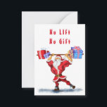 Cartão de Natal Bodybuilder Papai Noel com present<br><div class="desc">Bodybuilder Papai Noel com presentes de Natal - Cartoon Divertido Pintura Coleção Engraçada - Escolha / Adicione Seu Texto / Nome / Cor - Faça seu presente especial - Redimensionar e mover ou remover e adicionar elementos / texto com ferramenta de personalização! Pintura e Design por MIGNED. Por favor, veja...</div>