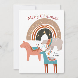 Cartão de Natal Boho Watercolor