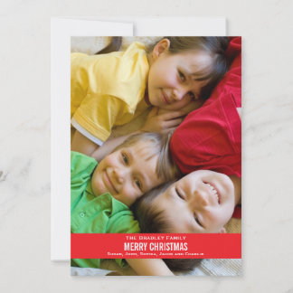 Cartão de Natal Bold Red Ribbon - Parte de trás br