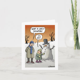 Cartão de Natal - boneco de neve feito de cinza