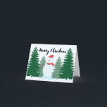 Cartão de Natal Bonito Snowman<br><div class="desc">Projetada para o garoto de coração,  esta carta traz um sorriso para as pessoass rostos,  nos lembrando de tempos confortáveis na neve.</div>