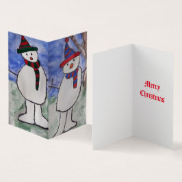Cartão de Natal Bonito Snowman