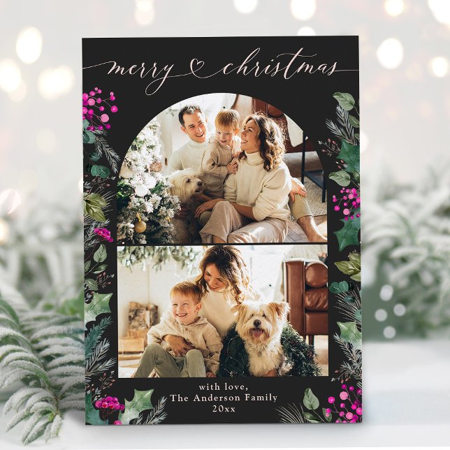 Cartão de Natal Botânico 2 Fotografado, Rosa Escur (Criador carregado)