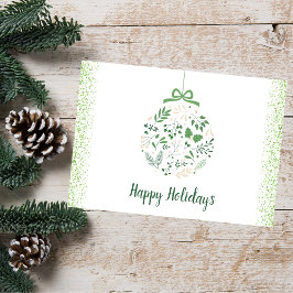 Cartão de Natal Botânico de inverno - Férias Verde