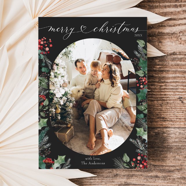 Cartão de Natal Botânico de Música Escura (Criador carregado)