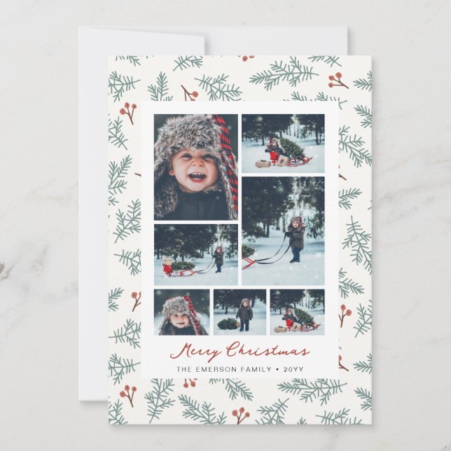 Cartão de Natal Botânico Fotográfico (Frente)