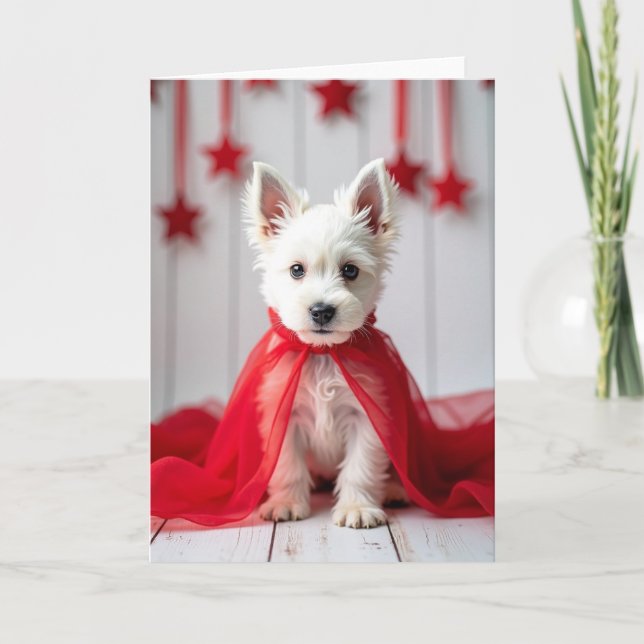 Cartão de Natal Branco Fofinho (Frente)
