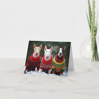 Cartão de Natal Bull Terriers