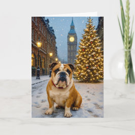 Cartão de Natal Bulldog