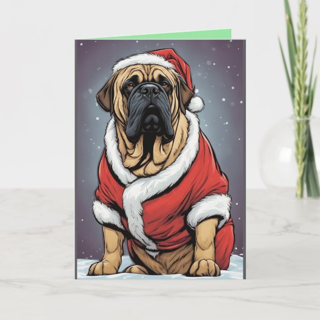 Cartão de Natal Bullmastiff (Frente)