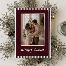 Cartão de Natal Burgundy Velvet Heirloom Photo
