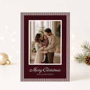 Cartão de Natal Burgundy Velvet Heirloom Photo