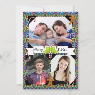 Cartão de Natal Candy Cane & Gingercake Man HAMbWG