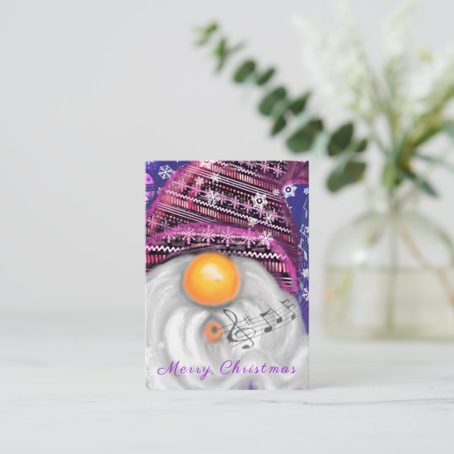 Cartão de Natal Cantando Anão Musical (Em pé/Frente)