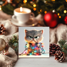 Cartão de Natal Caótico de Felino