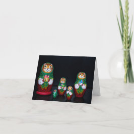 Cartão de Natal Cat Matryoshka
