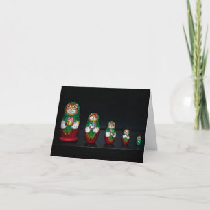 Cartão de Natal Cat Matryoshka