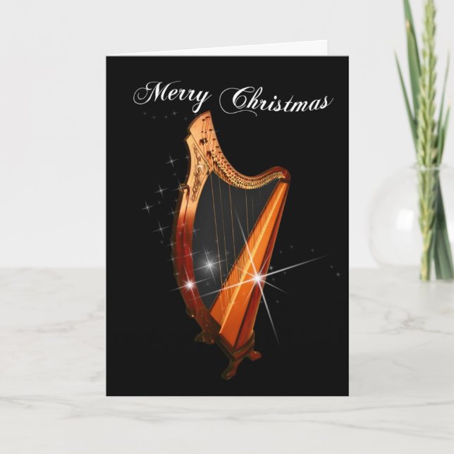 Cartão de Natal celta da harpa (Frente)