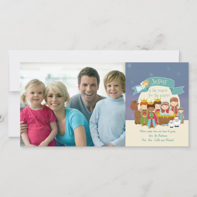 Cartão de Natal - Cena de Natividade (Frente)