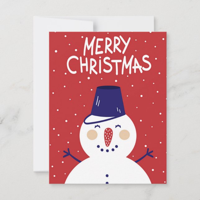 Cartão de Natal Charmoso do Boneco de Neve (Frente)