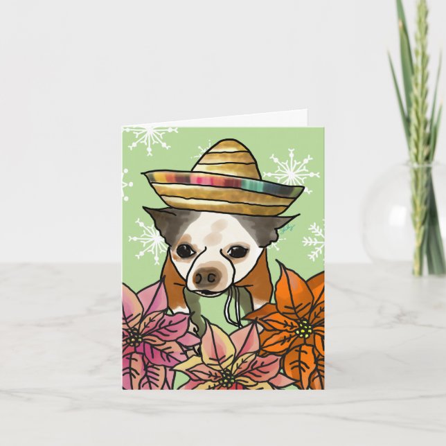 Cartão de Natal, Chihuahua Mix (Frente)