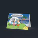 Cartão de Natal cinzento dos nómadas<br><div class="desc">Imagem dos desenhos animados dos nómadas cinzentos que viajam em torno de Austrália,  em uma praia em algum lugar?</div>