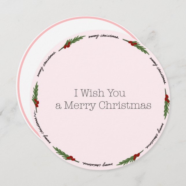 Cartão de Natal Círculo (Frente/Verso)