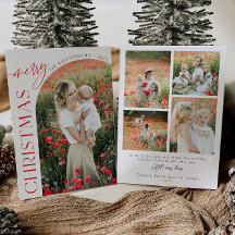 Cartão de Natal Clássico com Arco de Foto