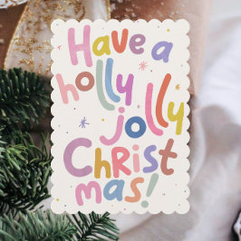 Cartão de Natal Colorido e Minimalista