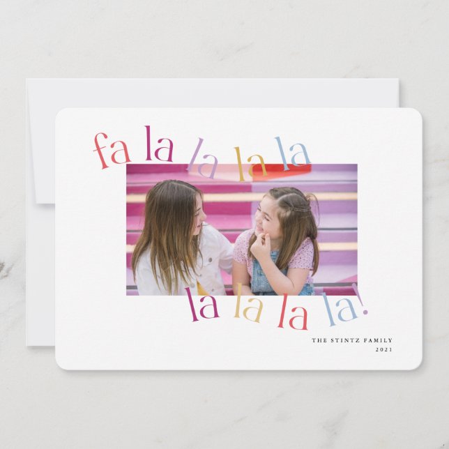 Cartão de Natal Colorir Falalala Onda (Frente)