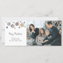 Cartão de Natal com 3 fotos com ornamentos