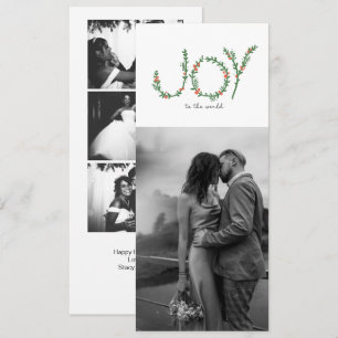 Cartão de Natal com 4 Fotos Joy to the World