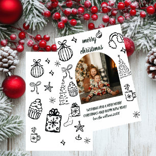 Cartão de Natal com Arco de Natal Retro Caprichoso