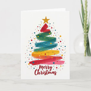 Cartão de Natal com Árvore de Natal Abstrata